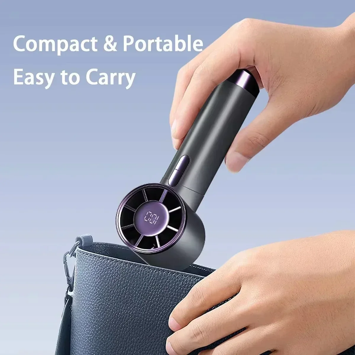 Lenovo 10000mah Portable Handheld Fan 100 Speeds Adjustable Turbo LED Display Rechargeable Ice Cooling Personal Fan NEW 5