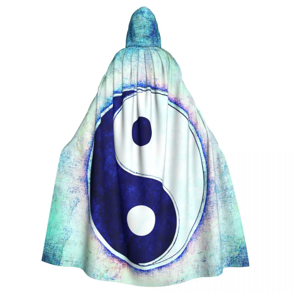 

Yin Yang Hooded Cloak Halloween Party Cosplay Woman Men Adult Long Witchcraft Robe Hood