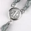 Vintage Alloy Cross Saint Benedict Pendants Exorcist Men's Braided Rope Cold Wind Prayer Bead Necklace Party Jewelry 4