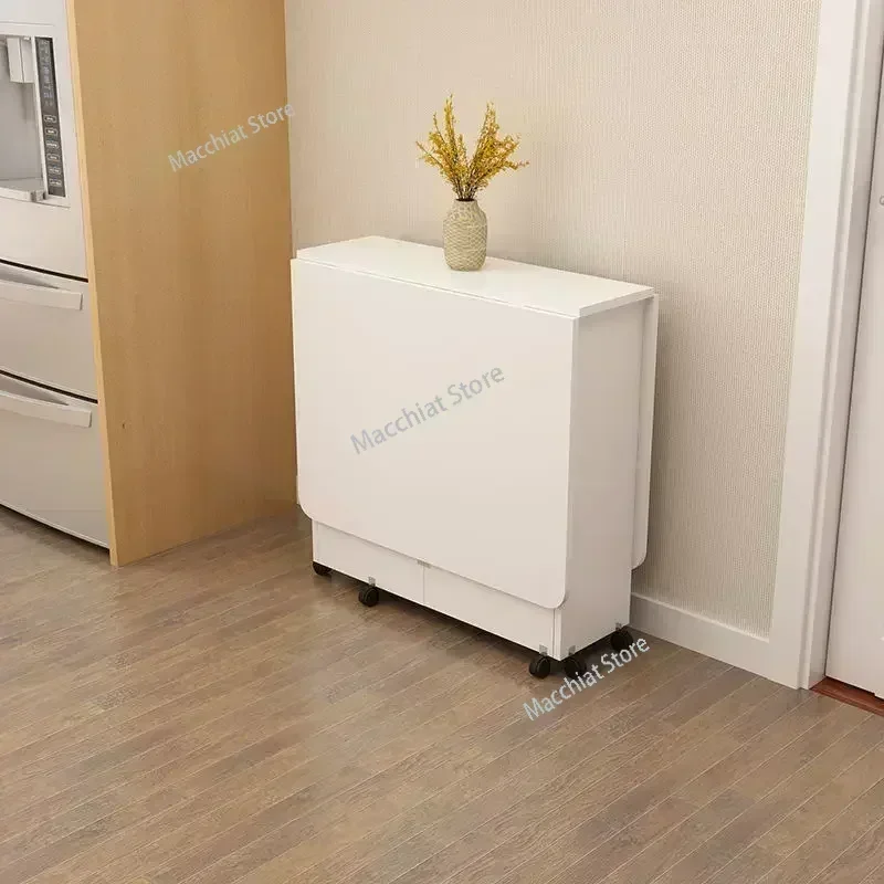 Folding Dining Table Modern Simplicity Multifunctional Movable Storage Kitchen Home Furniture Living Room Extendable