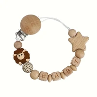Clips de sucette en bois pour bébé, porte-mamelon factice, chaîne en Silicone, ours Koala, sucettes d'animaux, jouets de dentition 6