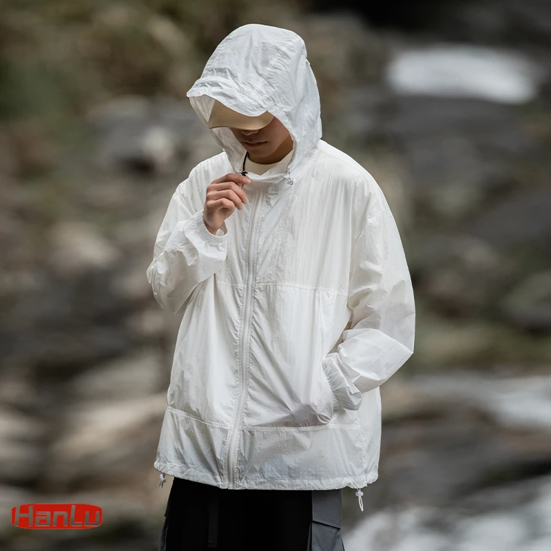 Hiking Protection Jacket Fishing Camping Trendy Coats Men's Women's Clothing Protection UV Hood Zip Sun Jacket 2023 Summer New
