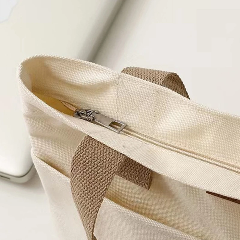 Damen-Einkaufstasche, Segeltuch, Nähgarn, großes Fassungsvermögen, Advanced Sense-Handtasche, praktische praktische Pendlertasche für Damen – Detail 10