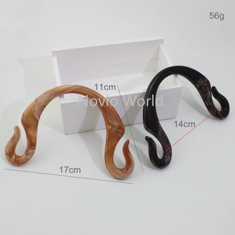 2-10-20 Pieces 17*11cm Resin Bag Handle Replacement Wooden/Plastic Bag Handles for Handbag Wallet Purse Bags Straps Accessories