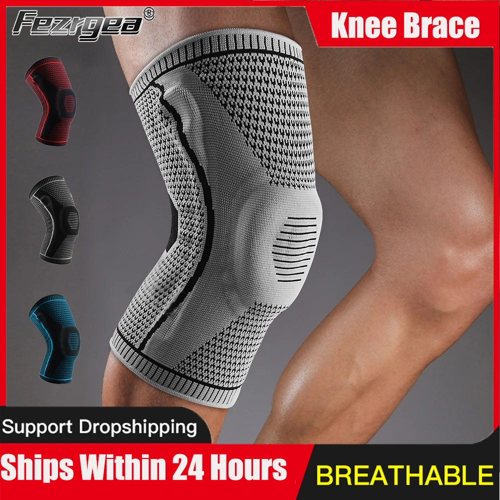 

Summer Pressurized Silicone Spring Breathable Knee Pads Mountaineering Running Basketball Cycling Knitted Knee Pads