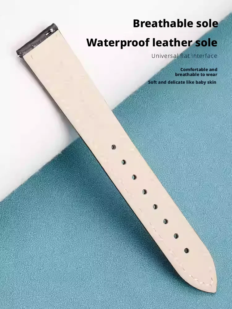 Premium Quality Waterproof Genuine Leather Watchband - Adjustable Watch Strap Bracelet Accessories
