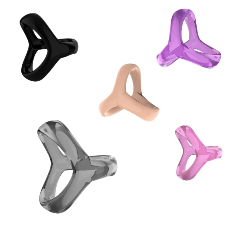 Adult Gadgets of Clear Silicone Triple Restraint Penis Ring for Classic Erection Binding Delay Ejaculation Rubber Cock Sex Toys - 1