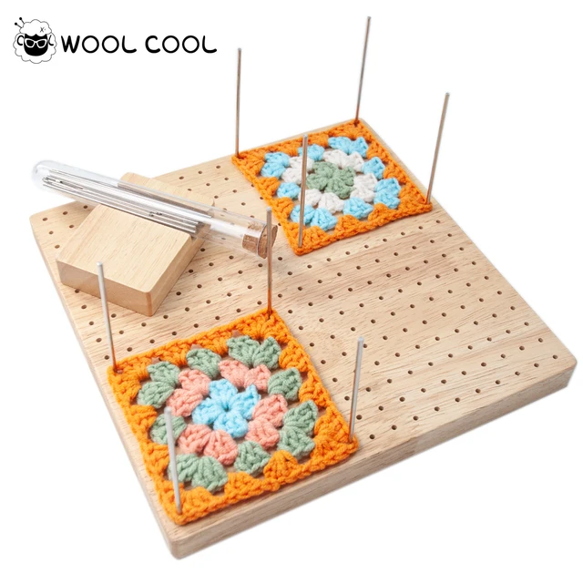 Wooden Crochet Blocking Board Handmade No Burr Knitting Blocking Mats Block  Hook Holder For Granny Square Lovers-Bamboo - AliExpress