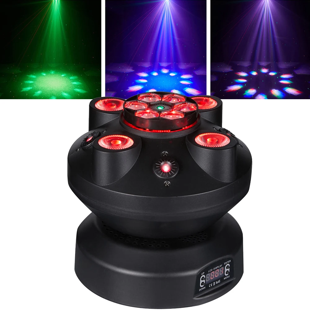 

120W LED Bee Eye Laser Projector Light RGBW 4IN1 6X15W LED Bee Eye Moving Head Light LED Lighting Stage Wash Light for Disco DJ