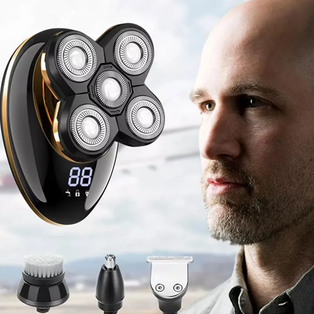 

Floating Five Blade Heads Electric Nose Hair Trimmer LCD Display Electric Shaver For Men Beard Hair Trimmer Electric Razor