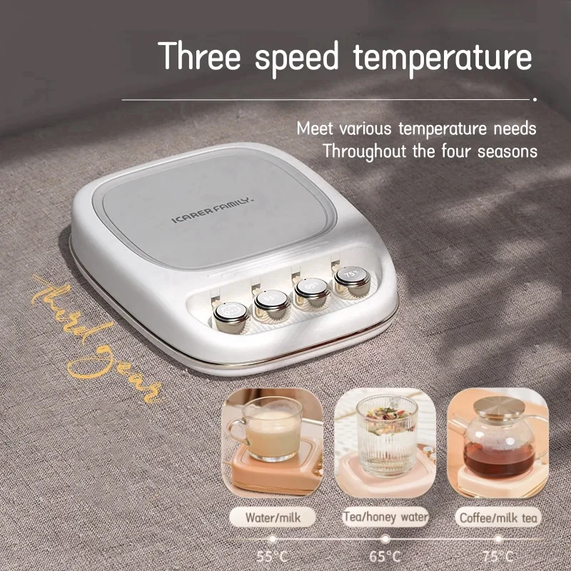 Electric Coffee Mug Warmer Cup Heating Pad Milk Tea Warming Coaster 3 Speed Constant Temperature Home Office Thermostatic Mat 2