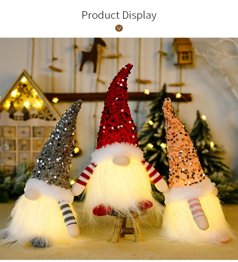 Kit Gnomo Natalizio Luminoso - Decorazione Gnomo Per Albero Di Natale Decorazione Con Statuetta Di Peluche Con Led Per Uso Interno Su Pareti Fine 98534513
