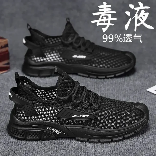 Men Shoes Casual Sport Sneakers Breathable Summer Slip on Running Tennis Shoes Gym Training Fashion Shoes Outdoor Walking Flats 3