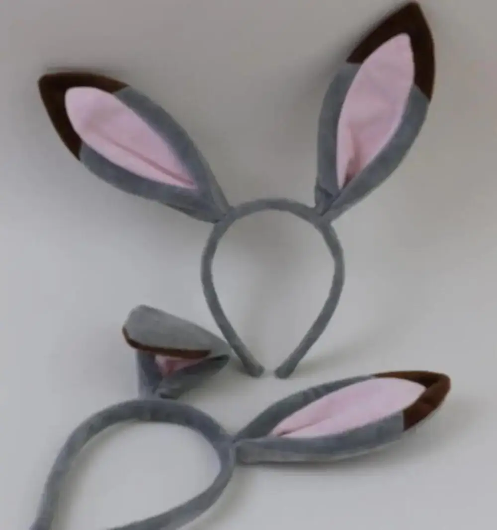 Bunny Girl Stirnband Cosplay Hasenohren Graue Plüsch-Ohrringe Kopfschmuck Biegbare Ohrringe Haarbänder Weihnachtsgeschenk Verkleidung – Detail 19