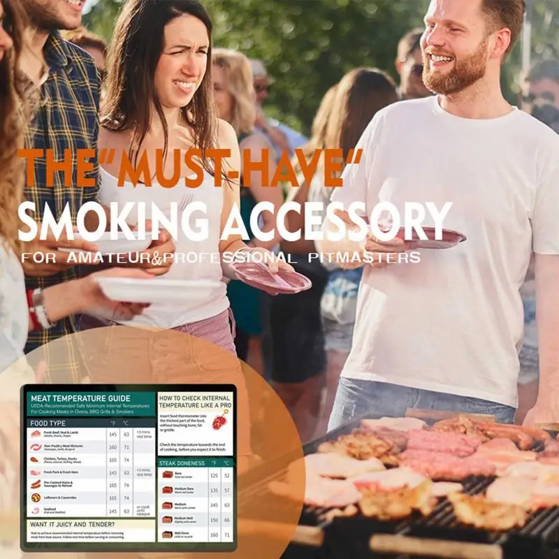 Meat Temperature Chart Meat Temperature Guide Magnetic For Grilling Magnet & Smoker Guide BBQ Accessories