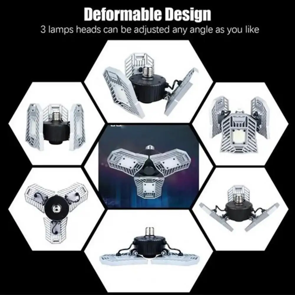 

Светодиодный гаражный подвесной светильник, 60 Вт, складной, сверхъяркий, водонепроницаемый, энергосберегающий светильник для склада