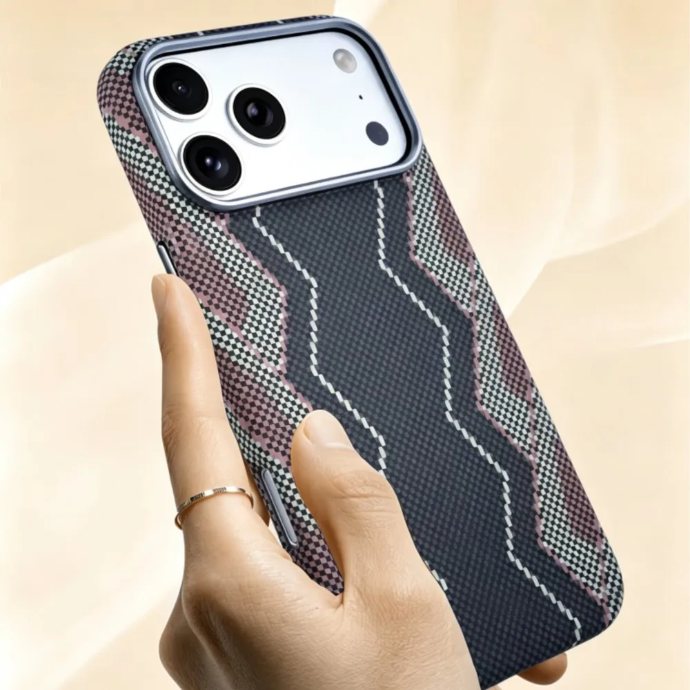 Premium Kevlar Carbon Fiber Magnetic Case - Shockproof Wireless Charging Cover