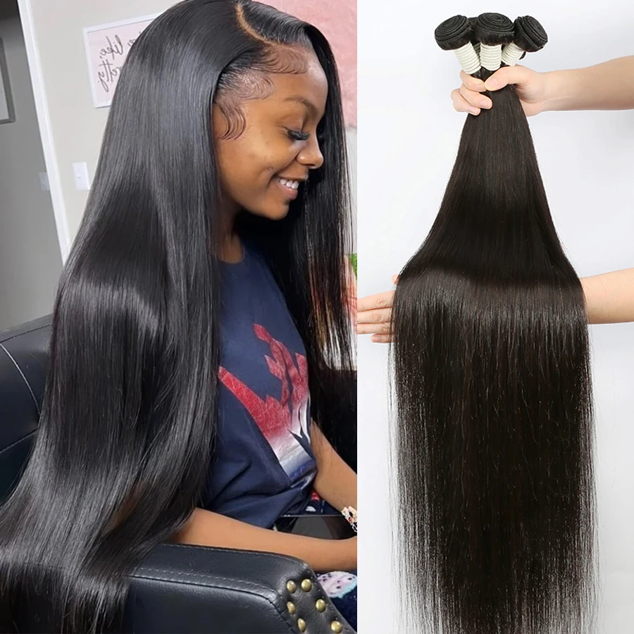 Straight Human Hair Bundles 28 30 32 38 Inch Brazilian Hair Weave Bundles  Missblue Remy Hair Extension 3 4 Bundles Full Bundle - Hair Weaving -  Aliexpress