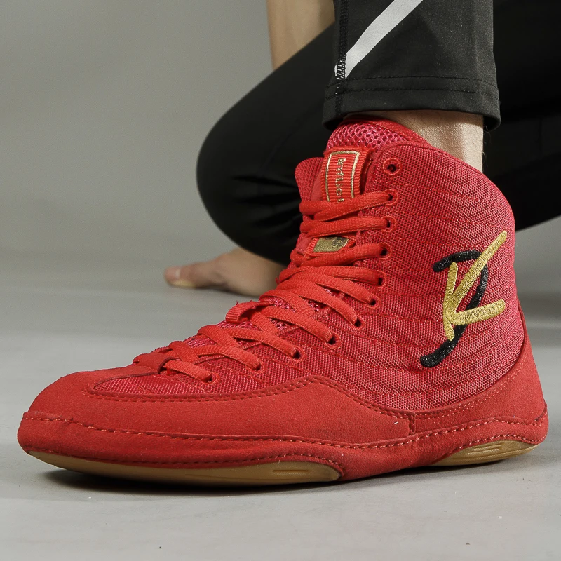 Men Women Child Boxing Boots Rubber Outsole Breathable Wrestling Boots Women Fitness Squats Strength Training Shoes Wrestling