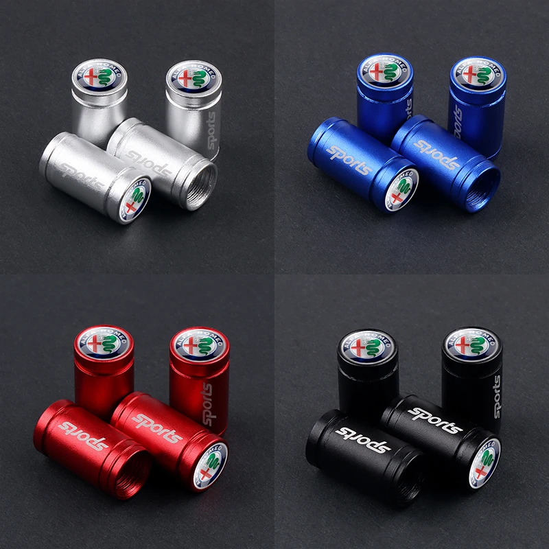 4-Piece Anti-Theft Car Wheel Valve Caps - Premium Auto Accessories