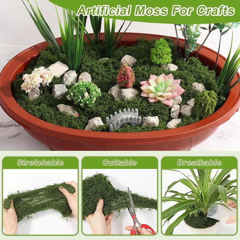 Eternal Life Faux Moss Decor for DIY Craft and Mini Landscape