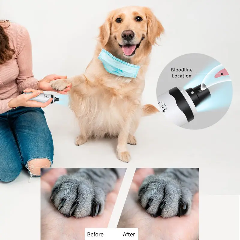 Electric Quiet Pet Nail Clippers Dog Cat Paws Rechargeable USB Charging Nail Grooming Grinder Trimmer Tools 6