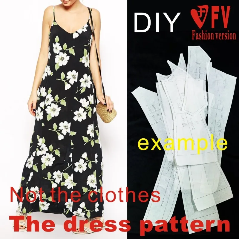 Dresses Sewing Pattern Template Cutting drawing Clothing DIY ((Not selling clothes)) BLQ- 121