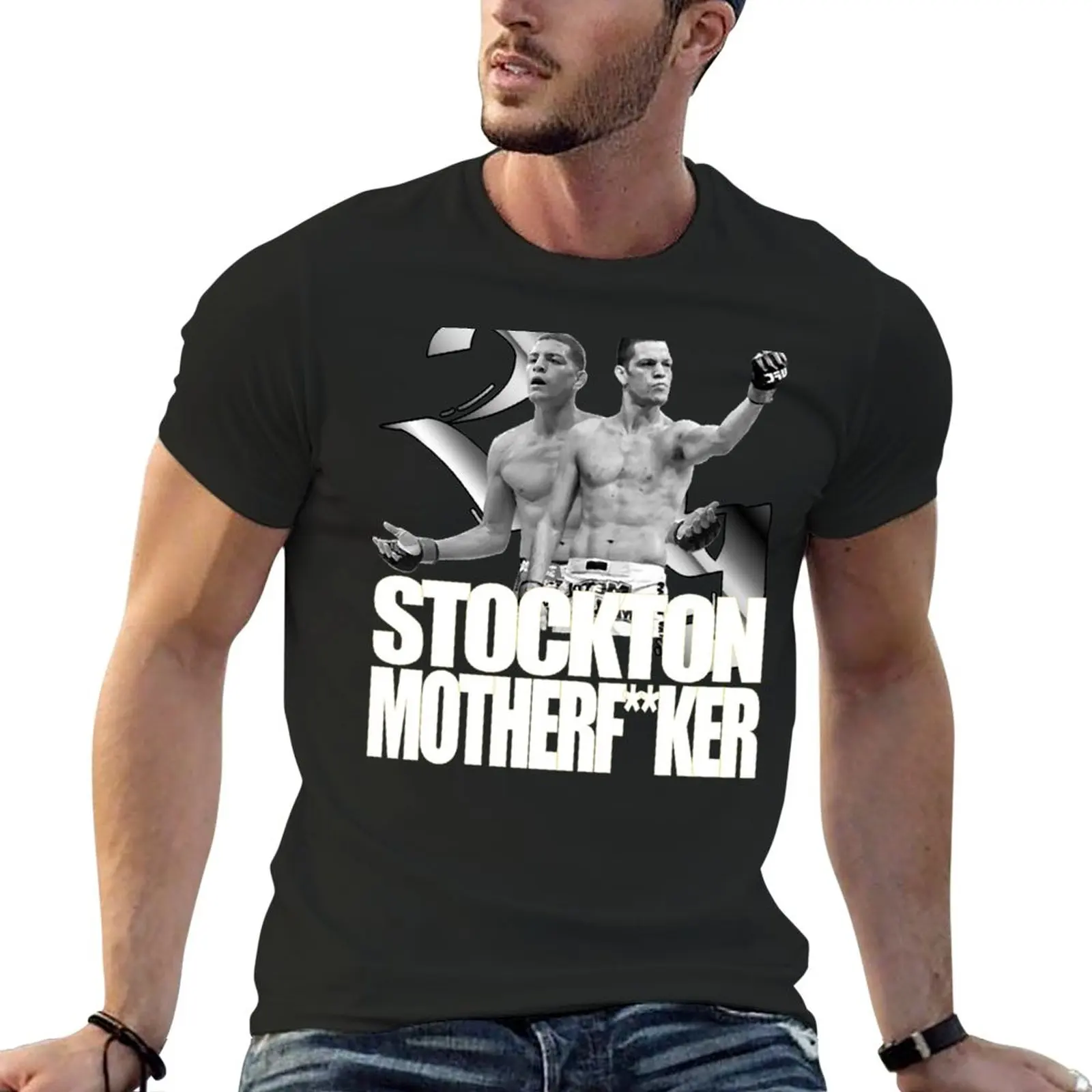 

New Diaz Bros Stockton MFker Essential T-Shirt cute tops tees boys animal print shirt workout shirts for men