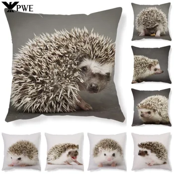 홈 거실 쿠션 커버, 사랑스러운 작은 고슴도치 디자인, 소파 장식, 베개 커버, 45x45cm