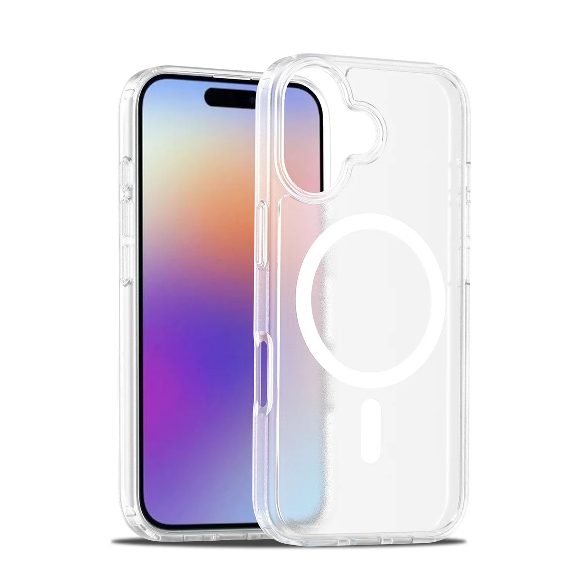 Transparent Shockproof Acrylic Case with Magnetic Wireless Charging Compatibility