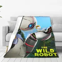 The Wild Robots Blanket 2024 New Cartoon Fuzzy Throw Blankets Bedroom Sofa Decoration Soft Warm Breathable Rug Piece 1