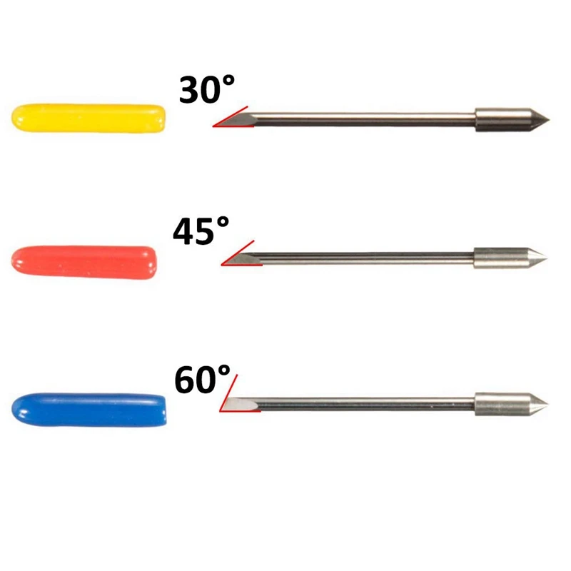 2X Blade Holder Base 36Pcs Cutting Blades 30 45 60 Degree For Silhouette Cameo 1 2 3 Portrait Curio Graphtec