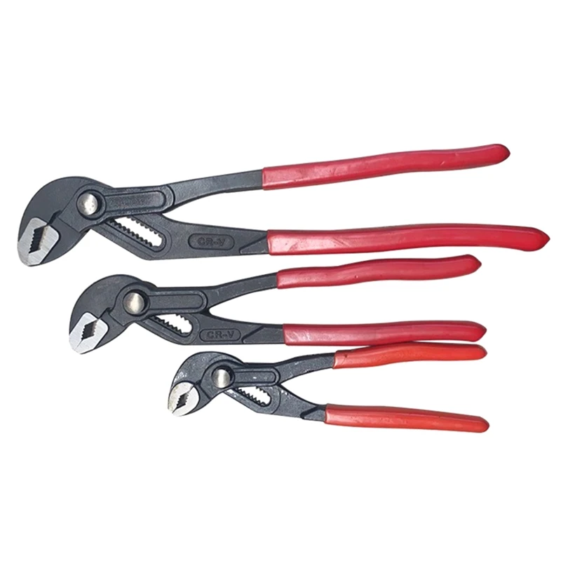 

3-Piece Groove Joint Pliers Set 7-Inch, 10-Inch, 12-Inch Adjustable Water Pump Pliers, V-Jaw Tongue And Groove Pliers