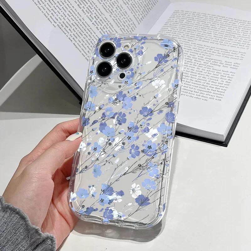 Peony Rabbit Flower Transparent Retro Soft Case Cover