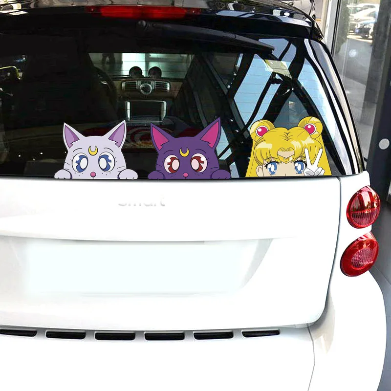 

Reflective Sailor Moon Cute Sticker Anime Car Decals Window Laptop Skateboard Decorative Creative Stickers Kawaii Car Accessorie