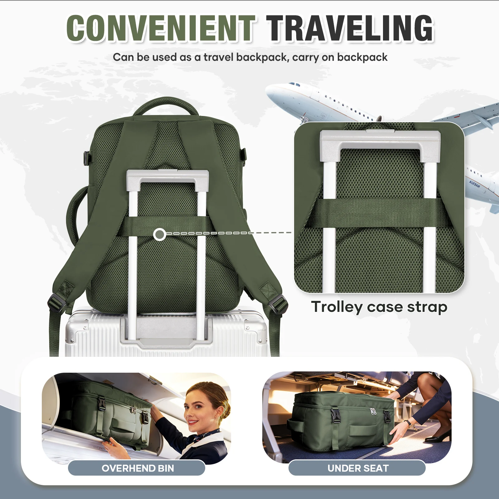 Suitcase Cabin 40x30x20 Hand Luggage Backpack Airplane Backpack Ryanair Cabin Carry-On Backpack, Travel Backpack For Women Men