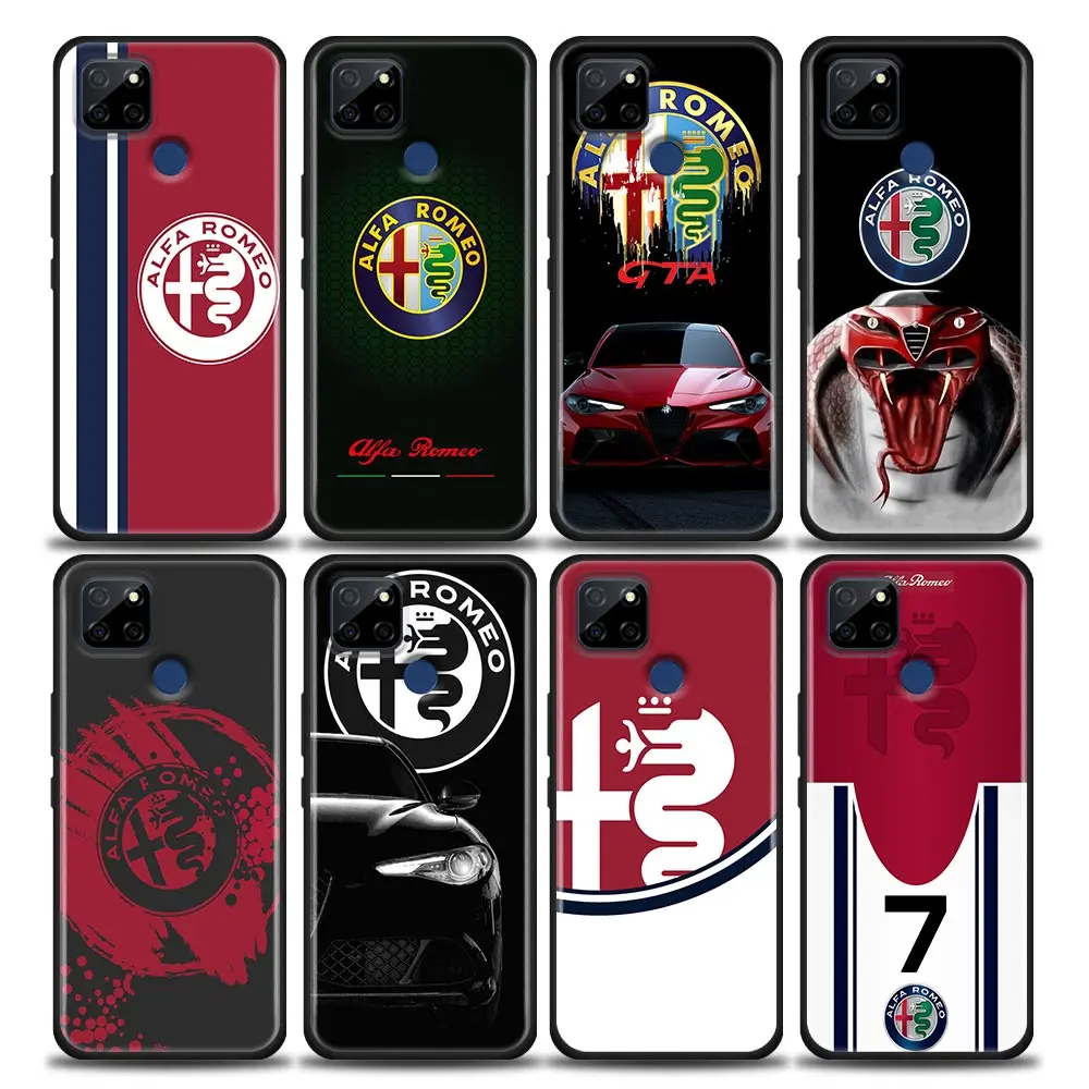 Custodia Funda Per Oppo Realme X50 X7 Xt X 10 9 9I 8 8I Coque 7 7I 6 5 Pro Plus 5G Custodia Capa Para Shell Italia Car A-Alfa R-Romeo