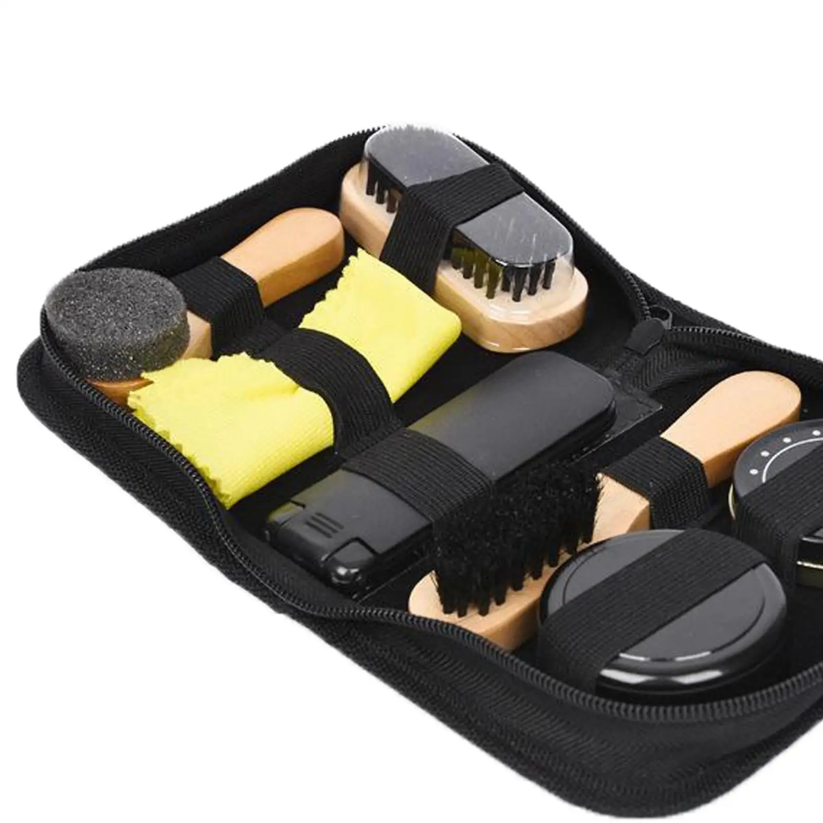 7 Pcs/ Shoes Portable with Storage Bag for Leather Shoes Boots Sneakers Cleaning Set Brush Shine Polishing Tool