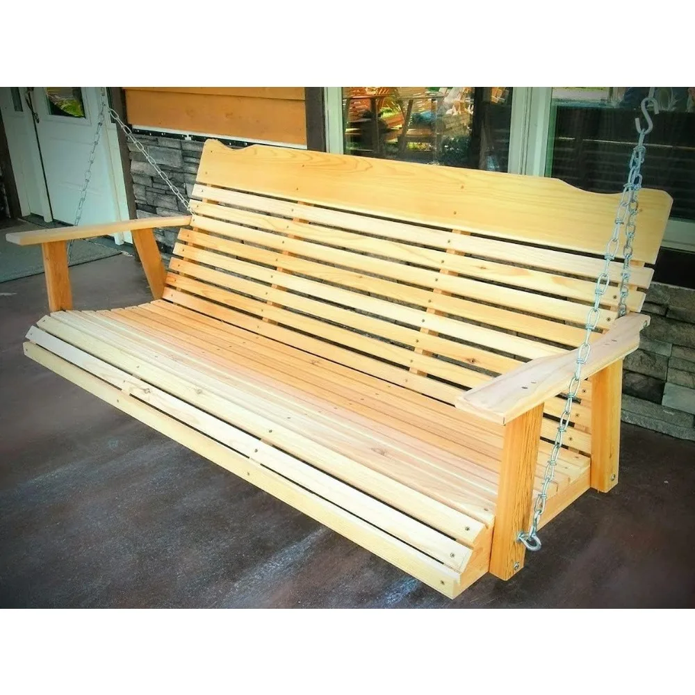 5' Natural Cedar Porch Swing,  Includes Chain & Springs 3