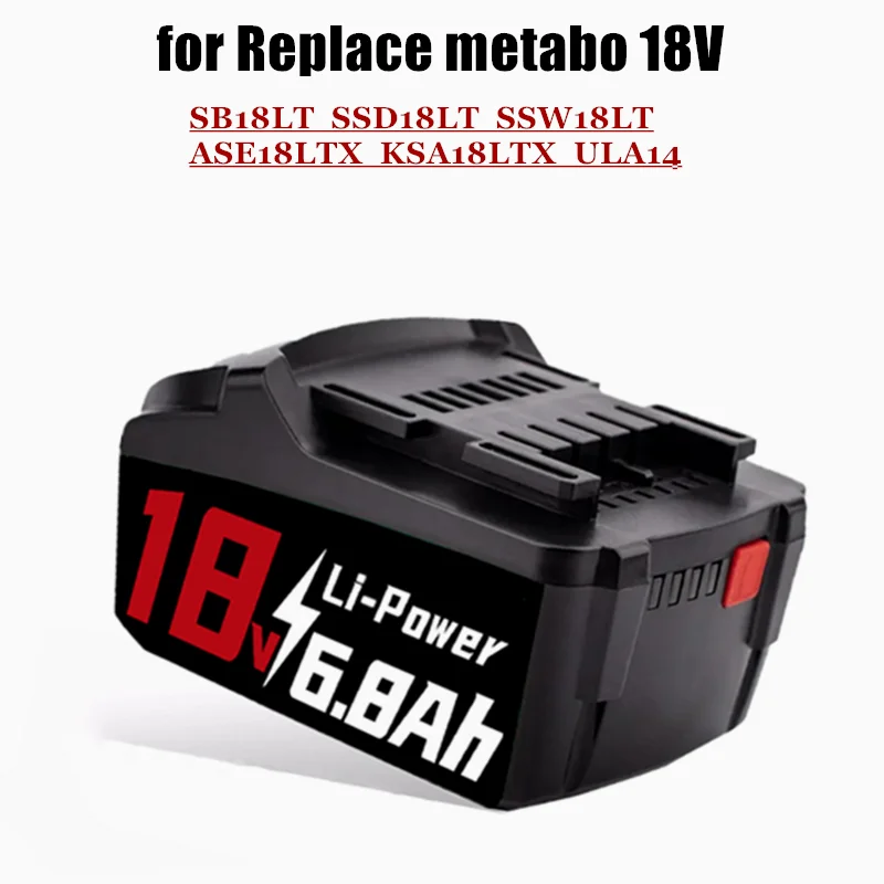 

9800mAh 18V Li-ion Battery for Replace metabo 18V Battery 625459 625459000 SB18LT SSD18LT SSW18LT ASE18LTX KSA18LTX ULA14