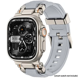 Enhanced TPU Silicone Strap for Apple Watch - Durable and Stylish Bracelet Replacement Band (Grey)