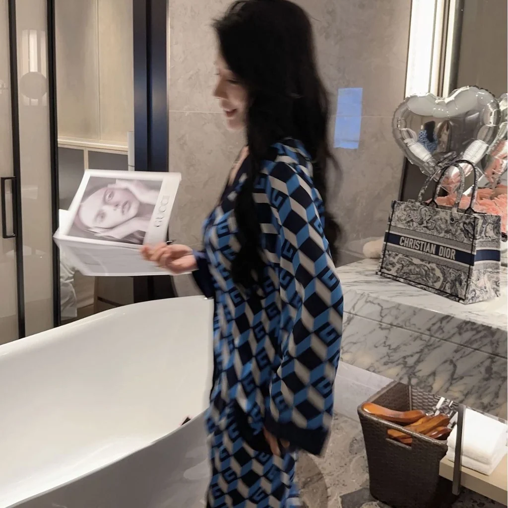 Azure Elegance Women Pajama