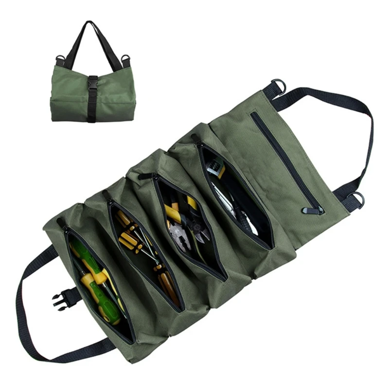 

Tool Bag Organizers Small Tool Bag With Detachable Pouches , Heavy Duty Roll Up Tool Bag Organizer With 5 Tool Pouches