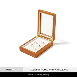 Oirlv Retro Wooden Jewelry Display and Storage Box (Linen White)