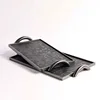 Creative Leather Tray Modern Simple Metal Decorative Tray Rectangular Pallet with Two Handles Home Decoration Storage Ornaments 1