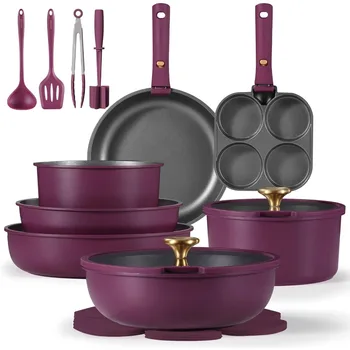21pcs Pots and Pans Set Nonstick Cookware Set Detachable Handle Induction Kitchen Cookware Sets Non Stick with Removable Handle 1