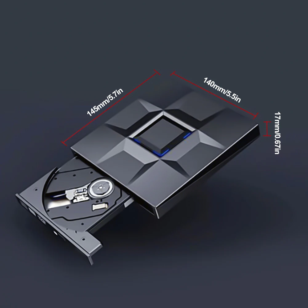 외장 CD/DVD 드라이브, USB 3.0 C 타입 DVD 드라이브 플레이어, 휴대용 CD DVD 버너, 데스크탑 태블릿용 CD-RW