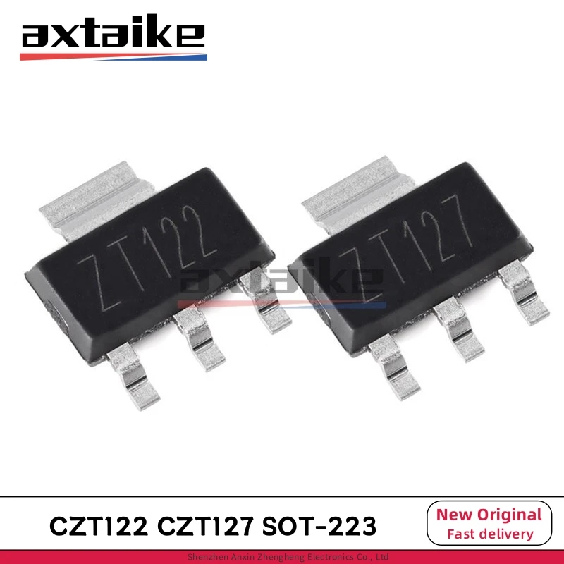 BJT Transistor Transistors Kit 10PCS CZT122 CZT127 SOT-223 ZT122 ZT127 100V 5A 1W NPN PNP Darlington Transistor SMD TIP122 TIP127
