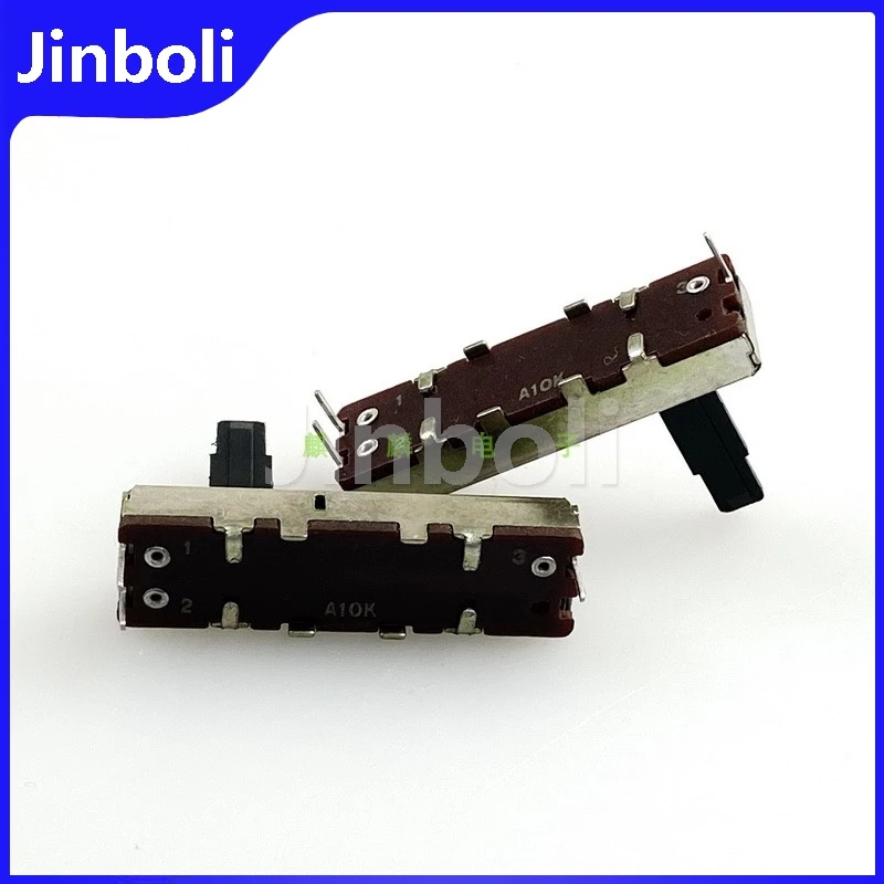 35mm 3Pins Single Straight Slide Potentiometer A10K Stroke 20mm Mixer Fader Handle Width 4mm 2PCS