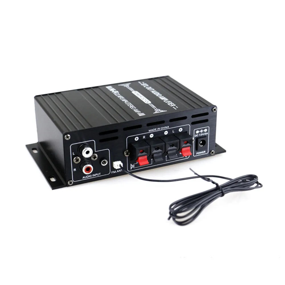 AK-380 가정용 자동차 전력 증폭기, 2 채널 블루투스 5.0 오디오 디지털 증폭기, FM USB 리모컨 HIFI 스테레오 서브우퍼, 800W